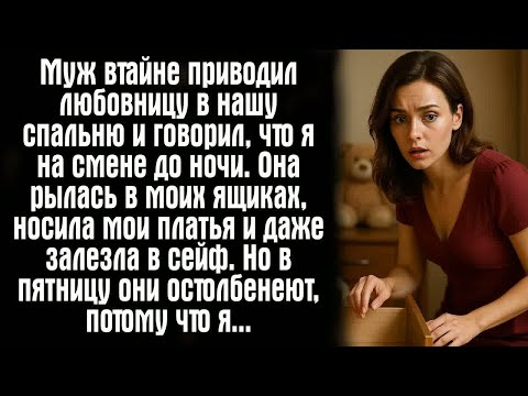 Видео: Муж втайне приводил любовницу в нашу спальню и говорил, что я на смене до ночи. Она рылась...