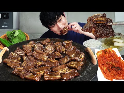 Видео: LA Galbi (говяжьи ребрышки на гриле)🍖 & Kimchi MUKBANG REALSOUND ASMR EatingSHOW