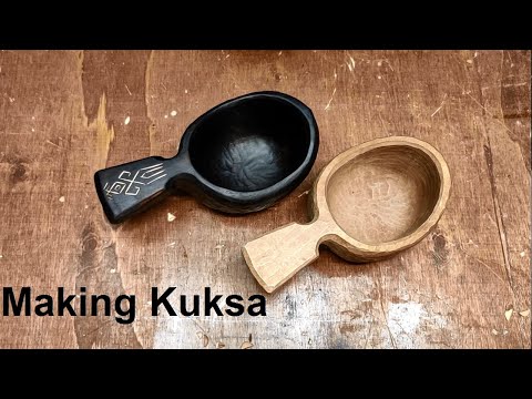 Видео: Изготовление куксы из сырого клёна. Процесс изготовления куксы. Making kuksa