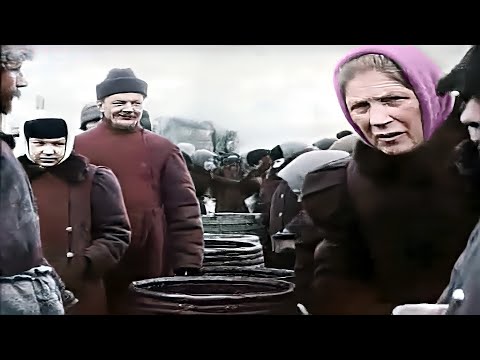 Видео: Москва 1908 (Новая версия) в цвете [60fps,Remastered] с добавлением звукового оформления