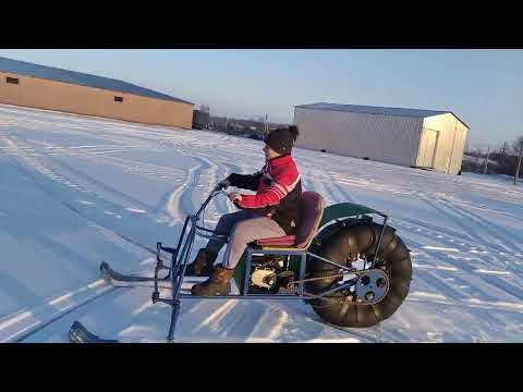 Видео: самодельный  снегоход, с кратким обзором