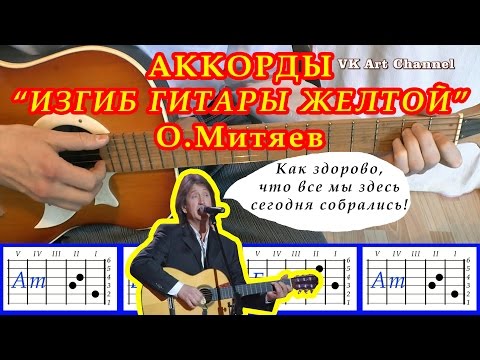 Видео: ИЗГИБ ГИТАРЫ ЖЕЛТОЙ Аккорды 🎸 ОЛЕГ МИТЯЕВ ♪ Разбор песни на гитаре ♫ ГИТАРНЫЙ Бой  для начинающих