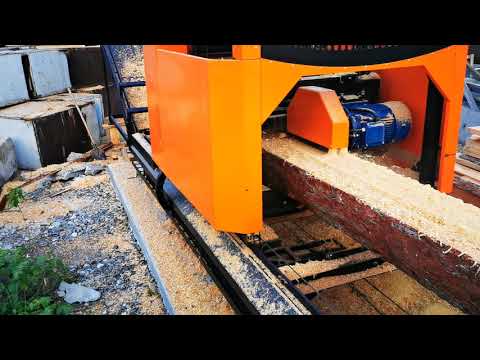 Видео: Первое бревно на дисковой пилораме Вудвер