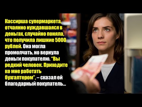 Видео: Кассирша супермаркета, отчаянно нуждавшаяся в деньгах, случайно поняла, что получила лишние 5000₽...