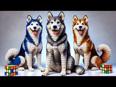 Видео: ХАСКИ из 1500 КУБИКОВ РУБИКОВ! Это ШЕДЕВР