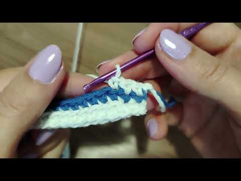 Видео: Попетельный МК на узор "Веточка". Часть 1. Мозаичное вязание крючком.