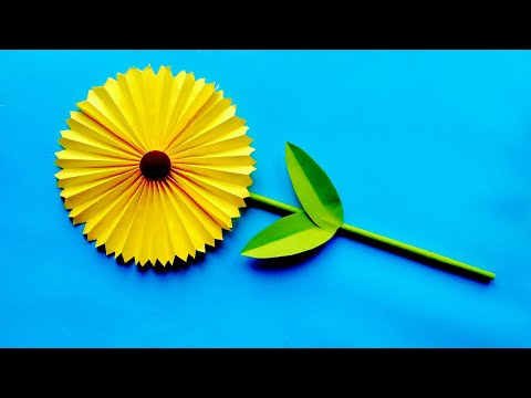 Видео: Как сделать Цветок Подсолнух из Бумаги