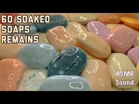Видео: ASMR 🎧 60 Leftover Soaps / Soaked Soap | АСМР Мыление и Размокшее мыло / 60 обмылков #asmr