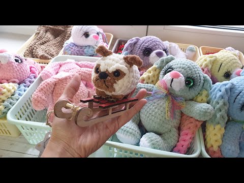 Видео: Много новых процессов | Вяжу Адвент-календарь | Радужные зайцы | Новогодняя пряжа | Супер-мопсик