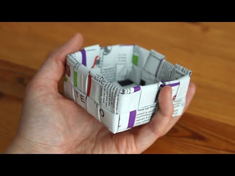 Видео: Как сделать небольшую корзинку из кофейных пакетов - Переработка пластиковой упаковки