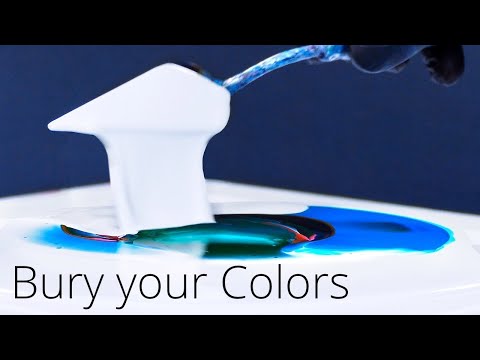 Видео: Похороните цвета под белым Живопись в жидком стиле