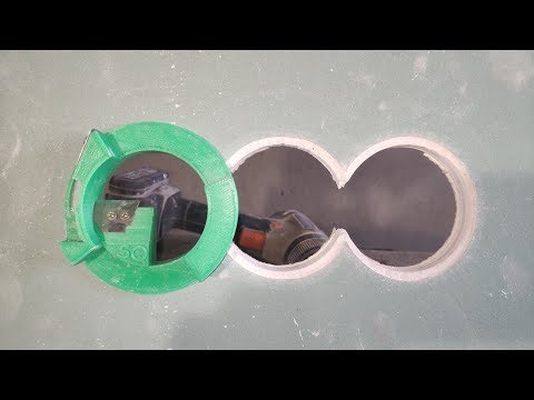 Видео: Фаскосниматель для установки подрозетников в гипсокартоне заподлицо.