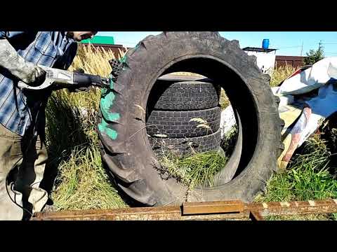 Видео: Гусеница из тракторного колеса