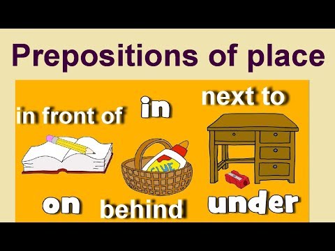 Видео: Prepositions of place in English. Предлоги места в английском языке #prepositions