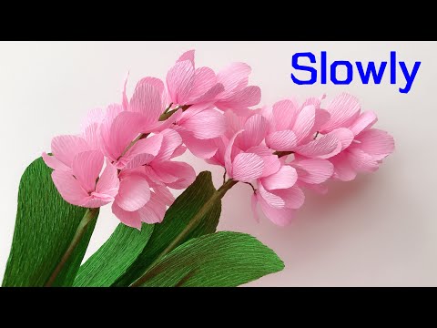 Видео: ABC TV | Как сделать бумажный цветок из крепированной бумаги № 4 (медленно) - Easy Craft Tutorial