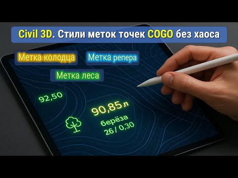Видео: Civil 3D: Как настроить стили меток COGO точек 20 минут. Полный гайд.