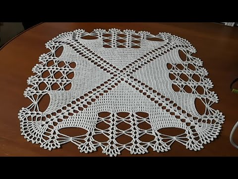 Видео: Квадратная САЛФЕТКА крючком. Салфеточка для начинающих.