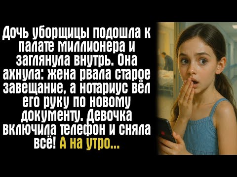 Видео: Дочь уборщицы подошла к палате миллионера и заглянула внутрь. Она ахнула- жена рвала старое...