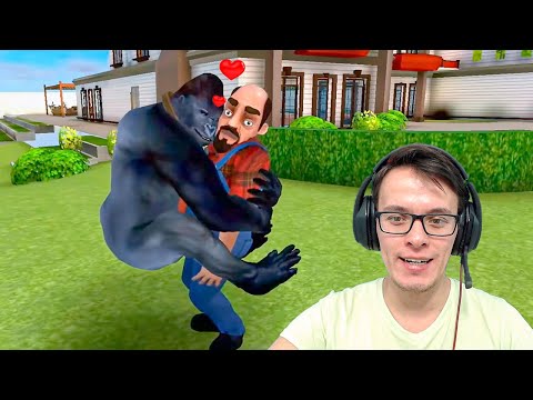 Видео: НАПАДЕНИЕ ГОРИЛЛЫ на МУЖА МИСС ТИ Как пройти уровень в игре Scary Stranger 3D горилла
