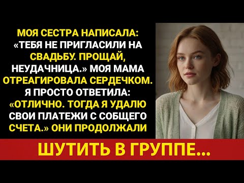 Видео: Моя сестра написала: «Тебя не приглашают на свадьбу. Прощай, неудачник». Мама отреагировала...