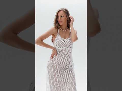 Видео: макраме платье сетка #макраме #dress #летнееплатье #вязаноеплатье #summerfashion #beachwear