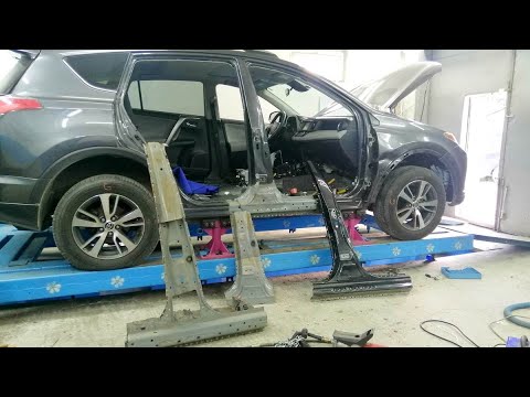 Видео: Toyota RAV4 . Боковой. Вытяжка средней стойки.