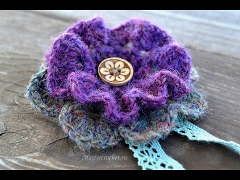 Видео: Брошь крючком в стиле Бохо
