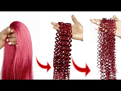 Видео: 2 разных способа завить косы, канекалон и синтетические волосы для кос богини (без соломинок)