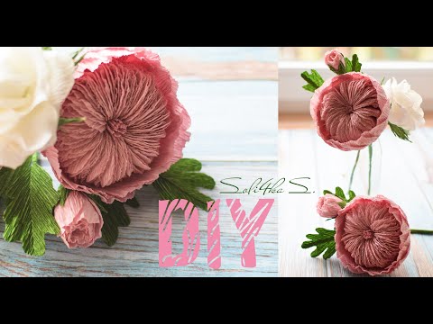 Видео: DIY soli4ka_s Гарна квітка з гофропаперу/ цветок с гофробумаги/ crepe paper flower