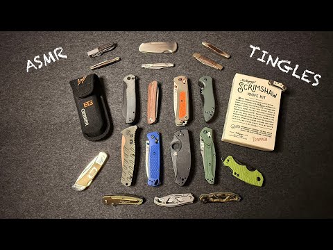 Видео: ASMR | Презентация коллекции карманных ножей | Шепчущий звук, который вызовет у вас невероятные о...