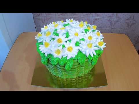 Видео: Шоколадный ТОРТ ИНЕЙ / Рецепт БЕЗЕ  с орехами / Торт КОРЗИНА с РОМАШКАМИ / МК Olya konditer