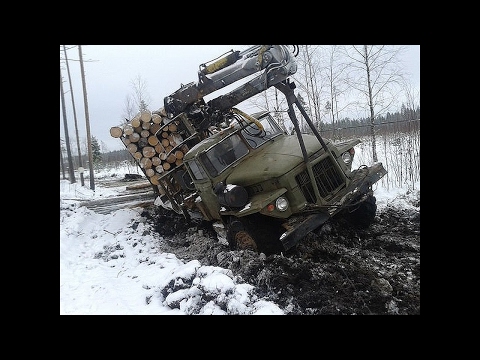 Видео: УРАЛ ЛЕСОВОЗ. (Грязь,Снег,Вода) ПОДБОРКА!