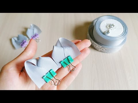 Видео: Строгие но нарядные  / Бантики из лент 2,5 см