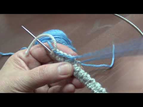 Видео: Фабричный (эластичный) набор петель с переходом на резинку 1x1 или 2x2