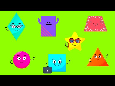 Видео: Фигуры для детей. Детские Песни про Геометрические Фигуры, Цвета, Овощи и Фрукты