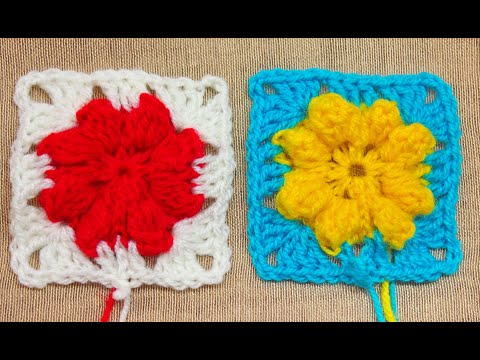 Видео: Квадрат крючком.How to Crochet a Granny Square  2 разных мотива по 1 схеме. Уроки вязания Урок 224
