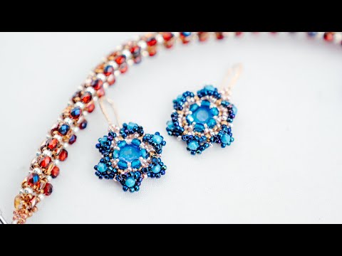 Видео: Оплетение шатона 8 мм. Серьги