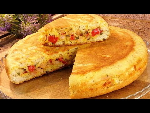 Видео: Просто вылейте тесто на сковороду! Пирог-Пицца без замеса и дрожжей!