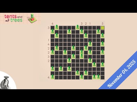 Видео: Палатки и деревья — ежедневные головоломки — 4 ноября 2025 г.