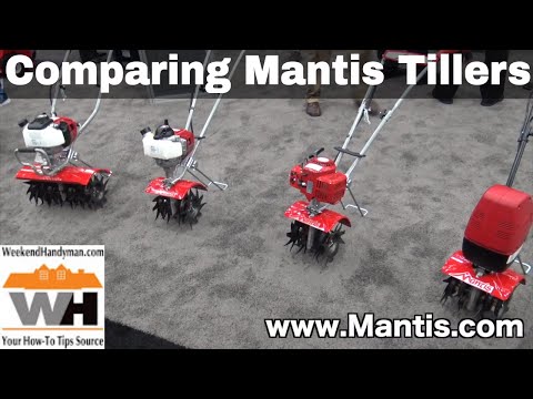 Видео: Сравнение электрических культиваторов Mantis Tiller с двухтактными и четырёхтактными двигателями ...