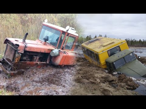 Видео: Грузовики и трактора по суровому бездорожью.