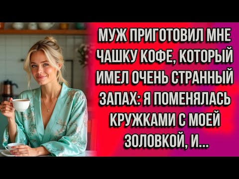 Видео: МУЖ ПРИГОТОВИЛ МНЕ ЧАШКУ КОФЕ, КОТОРЫЙ ИМЕЛ СТРАННЫЙ ЗАПАХ Я ПОМЕНЯЛАСЬ КРУЖКАМИ С МОЕЙ ЗОЛОВКОЙ И..