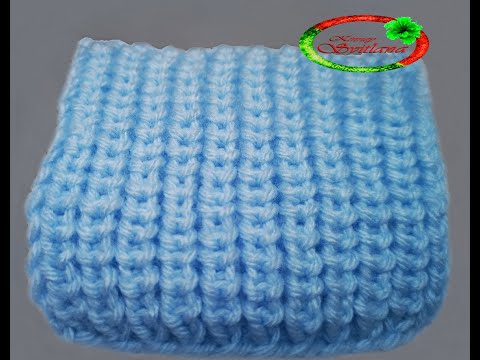 Видео: №56 Жемчужная (полупатентная) резинка спицами  Узор для детских вещей, снуда, шарфика.