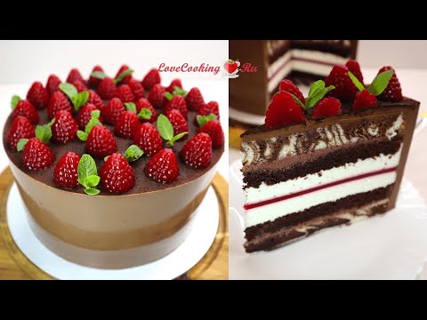 Видео: Шоколадно-малиновый торт с ванильным суфле | LoveCookingRu