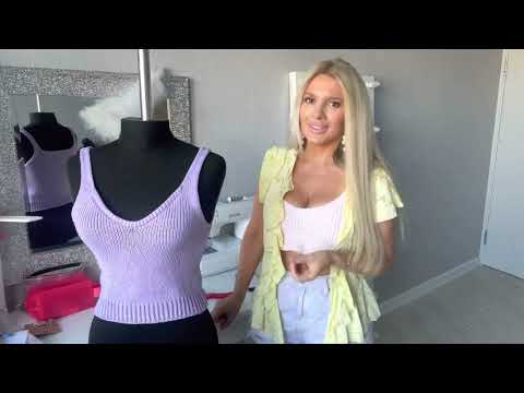 Видео: Вязаный топ Very Peri на любой вязальной машине