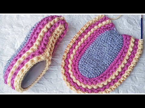 Видео: 🔥ИЗ ОСТАТКОВ ПРЯЖИ СВЯЗАЛА КРАСОТУ!!! Тёплые, Домашние Следки из остатков пряжи за 2 часа!