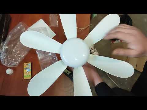Видео: Стельова led-лампа+вентилятор з пультом керування.Ceiling LED lamp + fan with remote control.