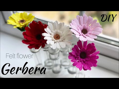 Видео: Какого цвета вы делаете? Войлочная гербера [Легкий войлочный цветок без шитья]