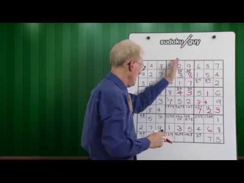 Видео: Судоку. Урок 25. Когда всё остальное не помогает. Подчёркнутая пара.