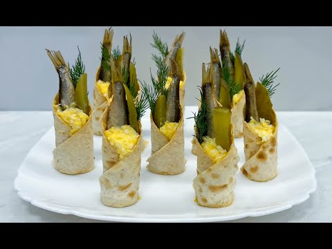 Видео: Новогодняя Закуска Шпроты в Лаваше Вкусно, Просто, Красиво / Закуска на Новый Год / Sprats in Lavash